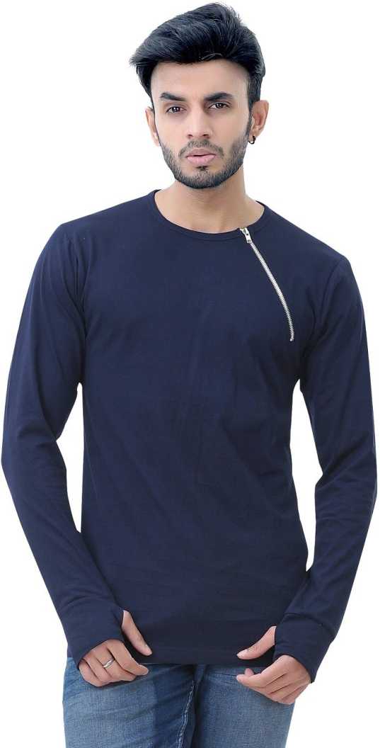 Men's Round Neck Full Sleeve -Tshirt-190 (Navy Blue Colour)